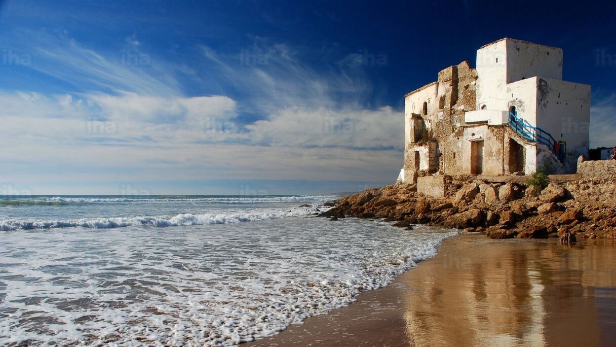 Plage de Sidi Kaouki, à 12 km au sud d'Essaouira.
