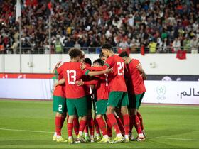 La joie des Lions de l'Atlas contre l'Angola, le vendredi 22 mars 2024.