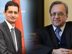 Le vice-ministre russe des Affaires étrangères, Mikhaïl Bogdanov et l’ambassadeur du Maroc en Russie, Lotfi Bouchaara.