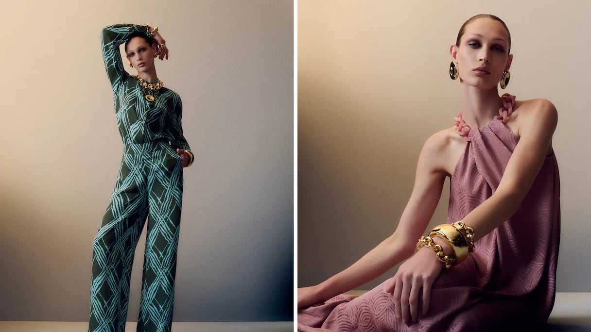 Deux silhouettes de la collection Printemps-Eté de la marque de mode britannique "Joseph".