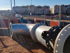 Travaux de basculement et de raccordement d'une canalisation structurante d'alimentation en eau potable sur le Boulevard Al Qods.