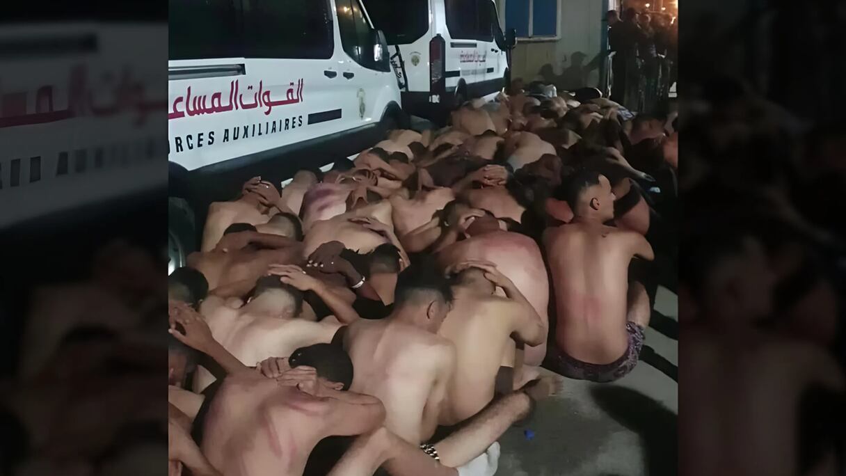 Photographie d'une opération de sauvetage de candidats à l'émigration clandestine présentée à tort comme en lien avec les événements de ce week-end à Fnideq.