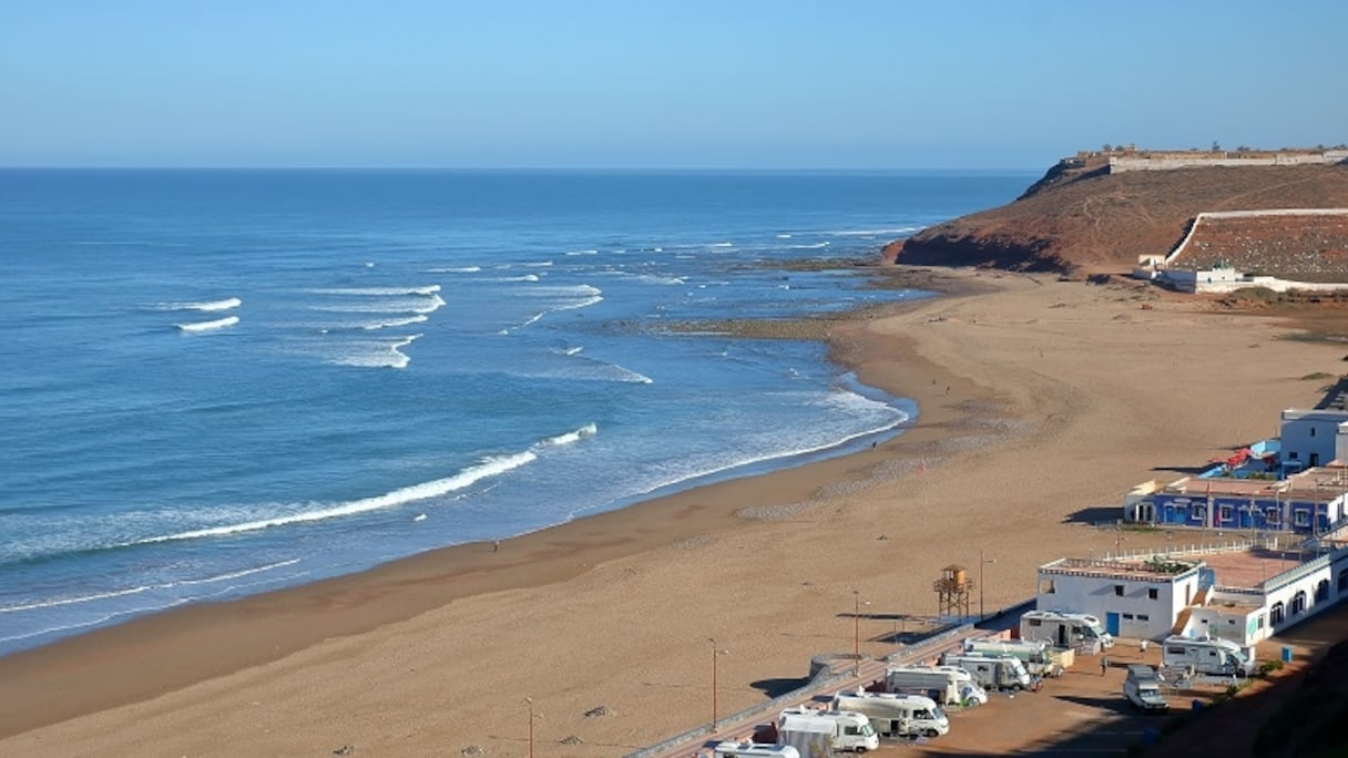 La Plage Rouge, Sidi Ifni, au sud du Maroc.