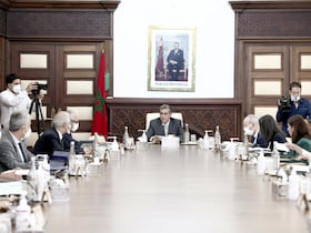 Le Chef du gouvernement, Aziz Akhannouch, préside une réunion hebdomadaire du Conseil de Gouvernement, 16 mai 2022, à Rabat.