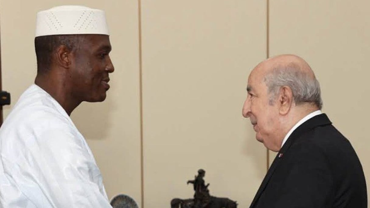 Le Premier ministre malien de transition, Abdoulaye Maïga et le président Abdelmadjid Tebboune, lundi 24 août 2026 à Alger.