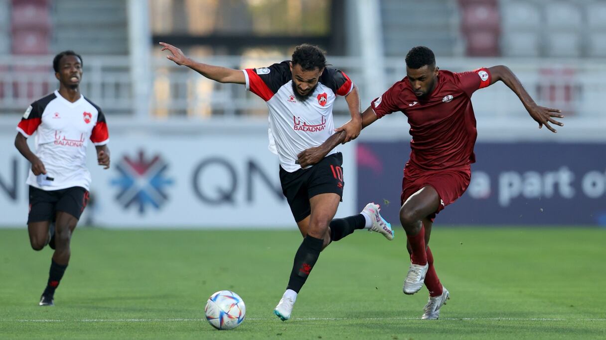 Soufiane Boufal, international marocain d'Al-Rayyan SC, contre Al-Markhiya dans le cadre de la 17e journée du championnat du Qatar, le samedi 18 mars 2023.
