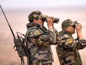 Des membres des Forces armées royales lors d'un exercice militaire.