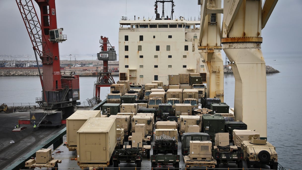 Arrivée à Agadir du matériel et des équipements américains pour l’exercice militaire African Lion, organisé conjointement par l’Armée américaine et les Forces armées royales.