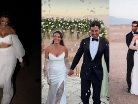 Rachel Legrain-Trapani a dit oui à son compagnon Valentin Léonard le 20 octobre au cœur du désert d’Agafay.