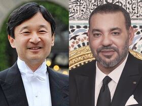 Le roi Mohammed VI et l'empereur du Japon, Naruhito (photomontage).