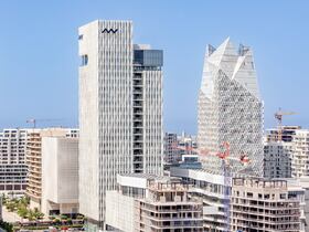 Au centre, le siège d'Attijariwafa Bank à Casa Finance City.
