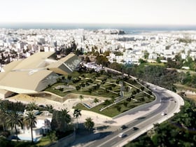 La maquette du Musée national d'archéologie et des sciences de la Terre à Rabat. (Groupe3Architectes).