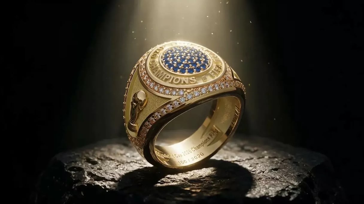 La bague collector offerte par la FIFA à l'équipe espagnole, vainqueur de la Coupe du monde 2026 de Football.