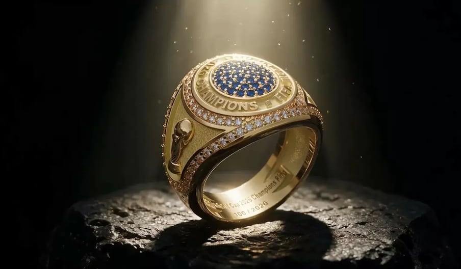 La bague collector offerte par la FIFA à l'équipe espagnole, vainqueur de la Coupe du monde 2026 de Football.