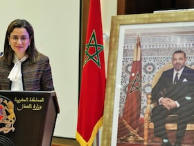 La ministre déléguée chargée de la Transition numérique et de la réforme administrative, Ghita Mezzour intervenant lors d'un séminaire international à Tanger, le 17 janvier 2022.