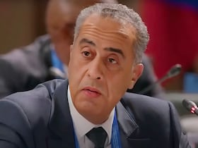 Le patron du pôle DGSN-DGST, Abdellatif Hammouchi, lors de son discours à la 13e réunion internationale des responsables de la sécurité et du renseignement (27-29 mai 2025) à Moscou.