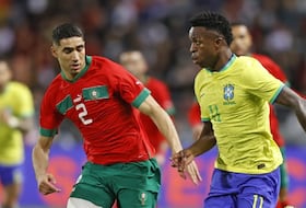 Achraf Hakimi lors de la rencontre Maroc-Brésil ce Samedi 25 mars 2023 à Tanger