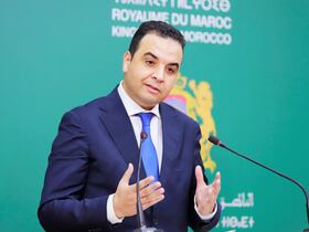 Mustapha Baitas, porte-parole du gouvernement, en marge d'un point de presse tenu à l'issue de la réunion hebdomadaire du Conseil de gouvernement, à Rabat.
