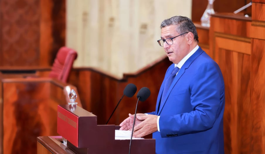 Le chef du gouvernement Aziz Akhannouch, lors de la présentation du programme de l'action gouvernementale, le 11 octobre 2021, à Rabat.