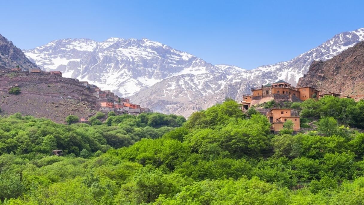 Village d'Imlil, province du Haouz, dans le Haut Atlas.