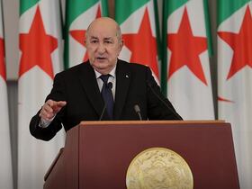 Le président algérien Abdelmadjid Tebboune lors de son discours devant les deux chambres du parlement, dimanche 29 décembre 2024.