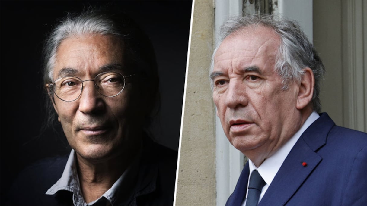 De gauche à droite, l'écrivain franco-algérien Boualem Sansal et le premier ministre français François Bayrou.