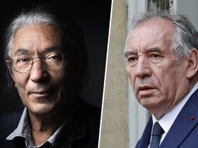 De gauche à droite, l'écrivain franco-algérien Boualem Sansal et le premier ministre français François Bayrou.