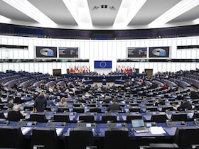 Lors d'une session de travail au Parlement européen, le 17 janvier 2023 à Strasbourg.