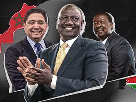 Nasser Bourita, ministre des Affaires étrangères, William Ruto, président du Kenya et Musalia Mudavadi, Premier ministre et ministre des Affaires étrangères du Kenya. (Le360/W.Belfkih).