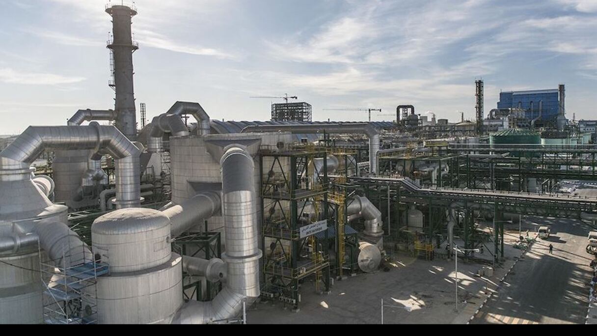 Une unité de production d’engrais au complexe industriel de Jorf Lasfar.