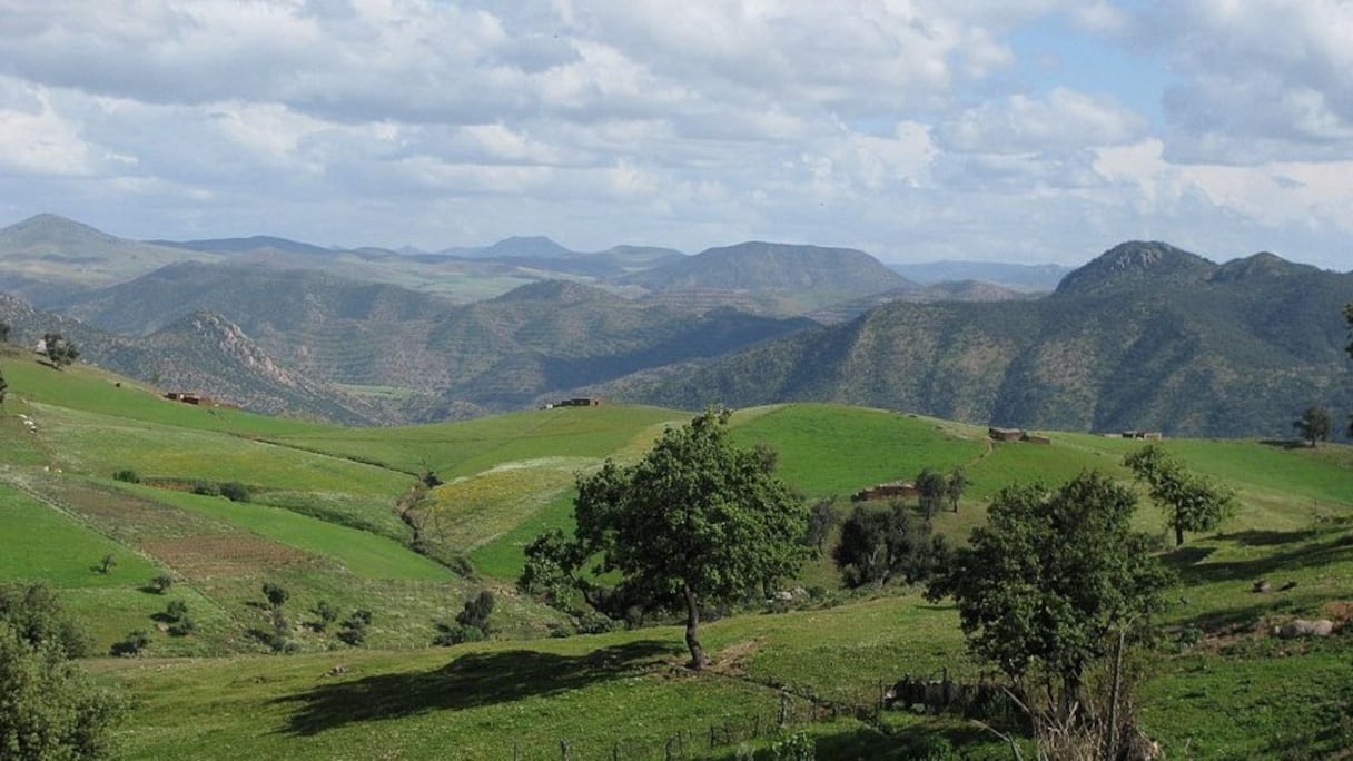 Oulmès Tarmilate (Moyen Atlas). La région est réputée pour ses eaux minérales, ses fruits: pommes, poires, pêches, cerises etc. Connue pour ses chênes séculaires, son écosystème est menacé par l'exploitation abusive de ses ressources naturelles.