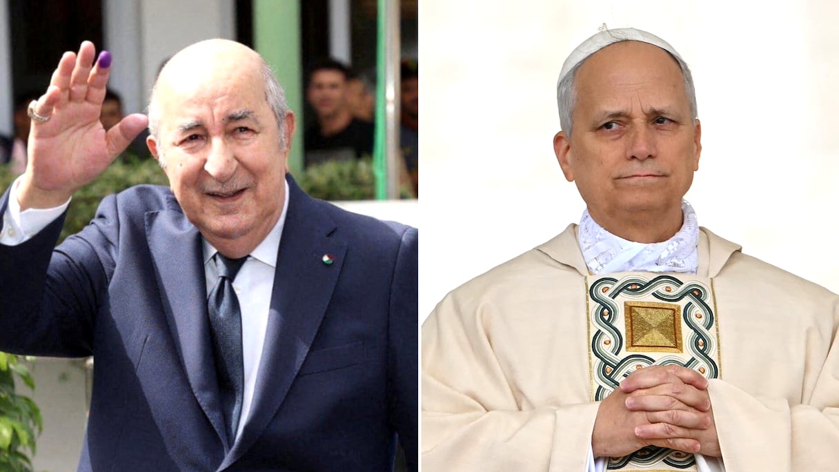 Le président algérien Abdelmadjid Tebboune et le pape Léon XIV (montage).