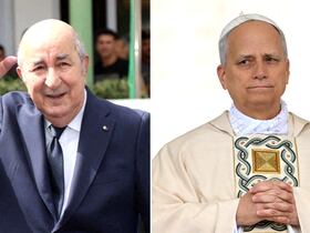 Le président algérien Abdelmadjid Tebboune et le pape Léon XIV (montage).
