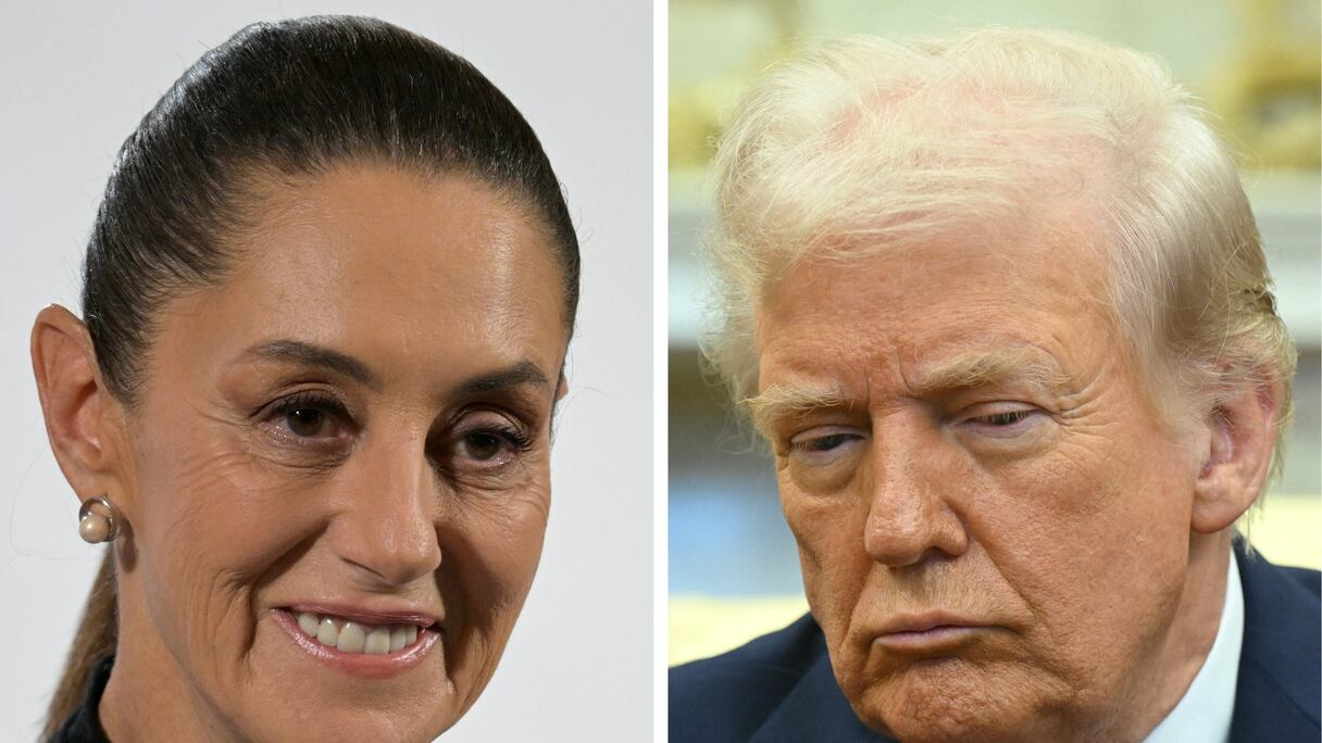 La présidente mexicaine Claudia Sheinbaum (à gauche) et le président américain Donald Trump