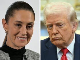 La présidente mexicaine Claudia Sheinbaum (à gauche) et le président américain Donald Trump
