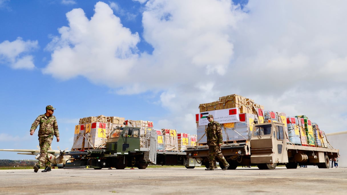 Une partie de l'aide marocaine acheminée à la population de Gaza.