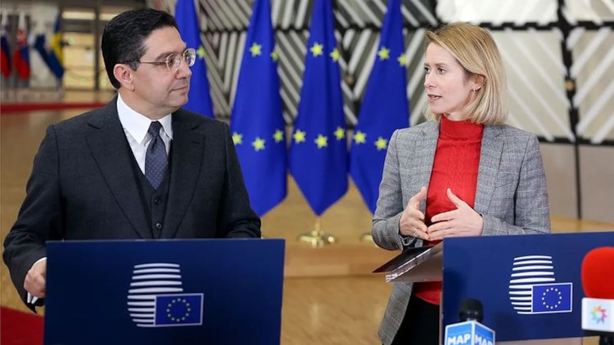 Le ministre des Affaires étrangères Nasser Bourita et la Haute représentante de l’Union européenne pour les affaires étrangères et la politique de sécurité.