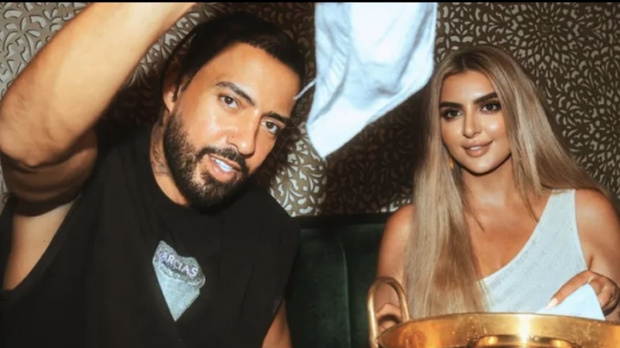 French Montana et Sheikha Mahra dans un restaurant marocain à Paris, en Juin 2025.