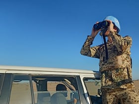 Une patrouille de la Minurso en mission au Sahara.