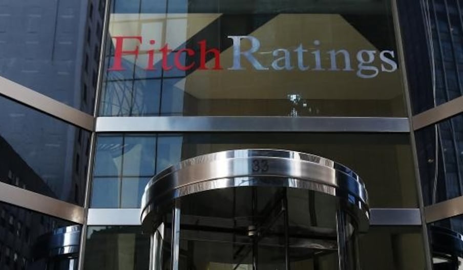 Entrée du siège de l'agence internationale de notation Fitch Ratings, à New York.