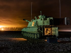 Lors d'un exercice comptant pour l'édition 2021 de l'opération African Lion, à Tan-Tan.