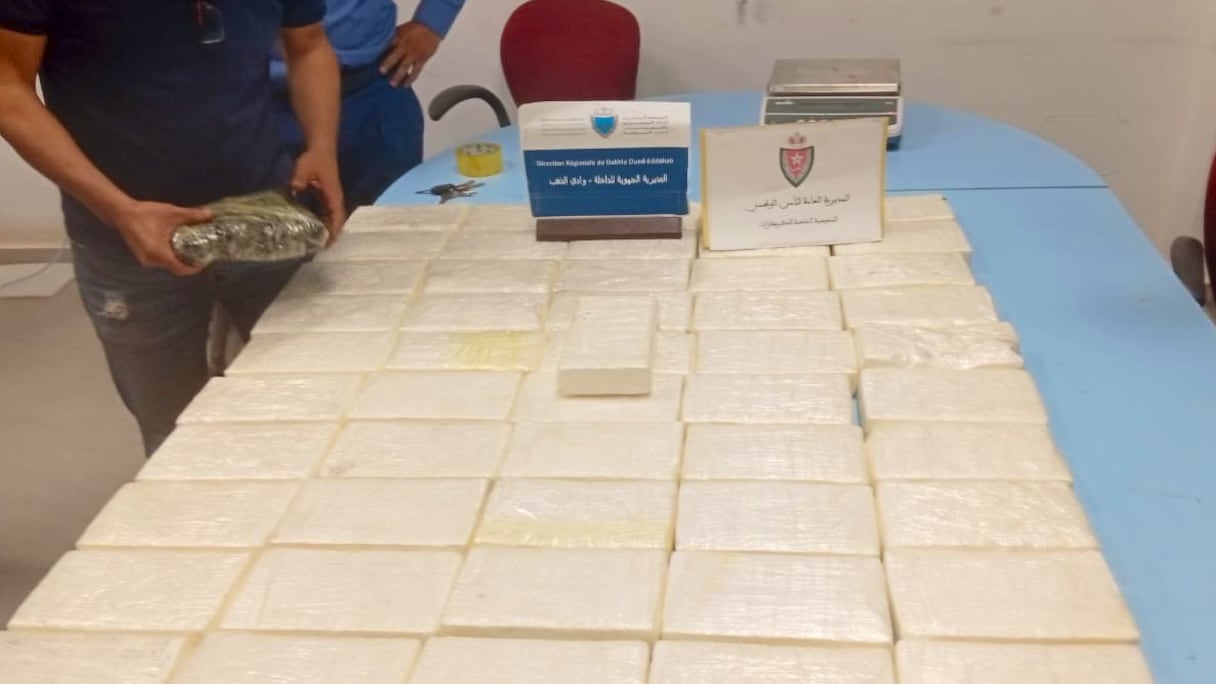 Une partie de la cocaïne saisie samedi 4 octobre 2025 à El Guerguerat.