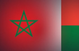 drapeaux du Maroc et de Madagascar