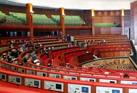 L'hémicycle de la Chambre des conseillers.