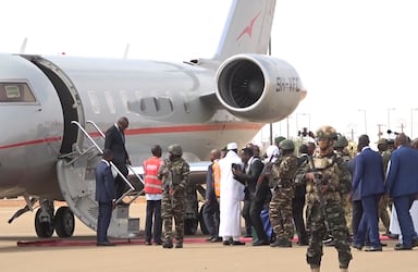 L'arrivée du nouveau président béninois Romuald Wadagni à Niamey.