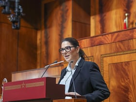 La cheffe du gouvernement, Fatima Ezzahra El Mansouri, devant le Parlement, lundi 19 octobre 2026.