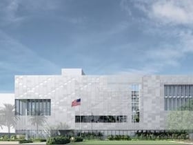 Projection architecturale du nouveau Consulat des États Unis à Casablanca par le cabinet The Miller Hull Partnership.