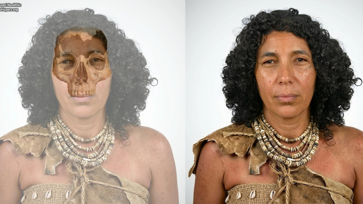 Le visage d'une femme marocaine, âgée de 6400 ans, reconstitué par Ancestral Whispers.