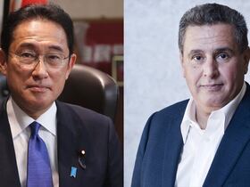 Le Premier ministre du Japon et son homologue marocain Aziz Akhannouch.