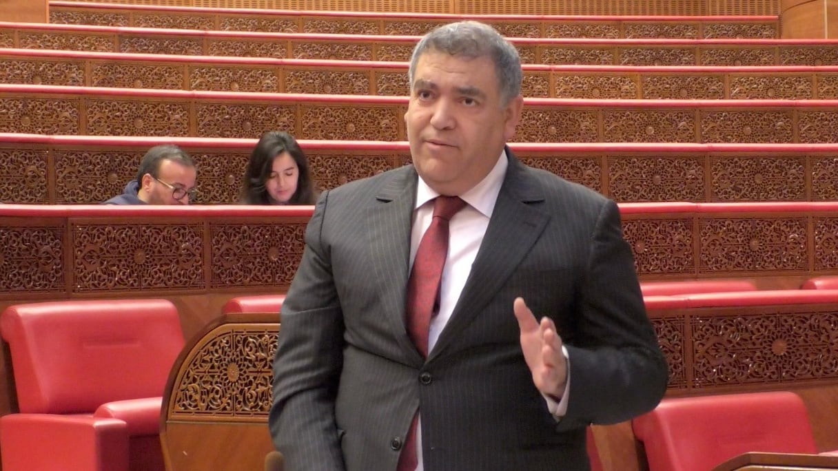 Le ministre de l'Intérieur, Abdelouafi Laftit, au Parlement le 29 janvier 2019.
